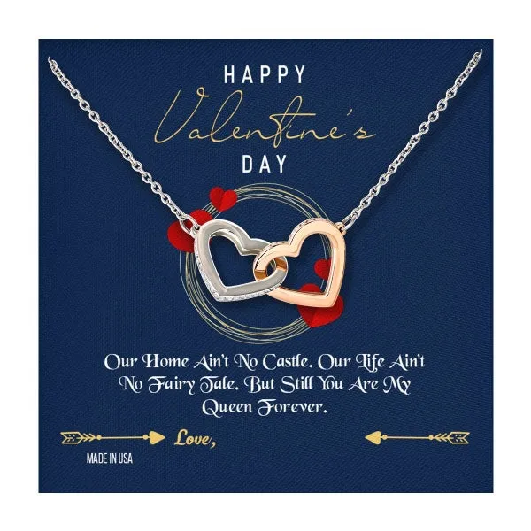 Custom Name To My Wife Happy Valentines Day 14k White Gold Pendant Chain Necklace Jewelry Gift for Wife Fiancee Woman