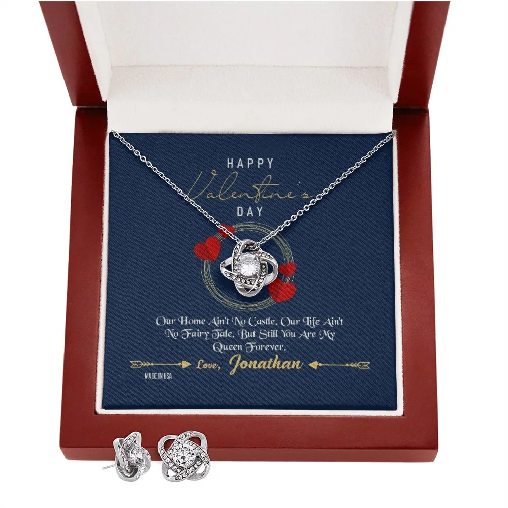 Custom Name To My Wife Happy Valentines Day 14k White Gold Pendant Chain Necklace Jewelry Gift for Wife Fiancee Woman