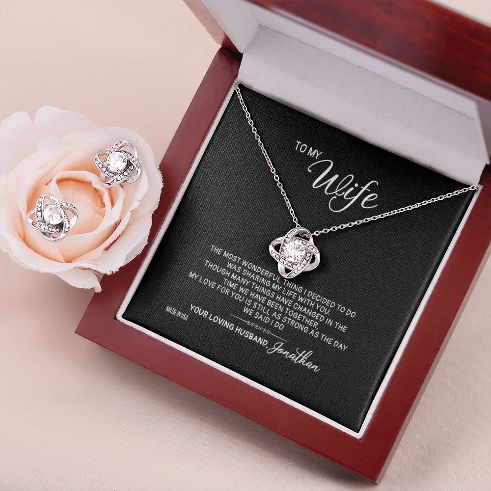 Custom Name To My Wonderful Wife 14k White Gold Pendant Chain Necklace Jewelry Gift for Girlfriend Wife Fiancee Woman Mother day