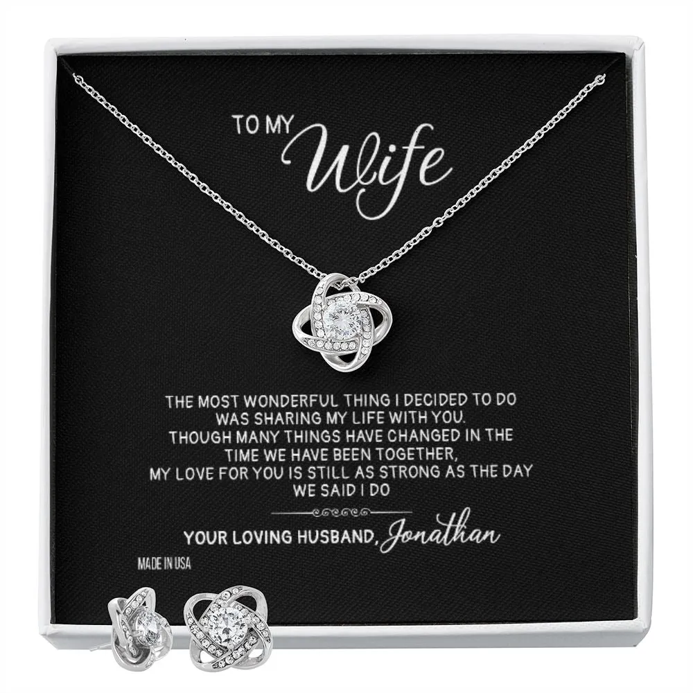 Custom Name To My Wonderful Wife 14k White Gold Pendant Chain Necklace Jewelry Gift for Girlfriend Wife Fiancee Woman Mother day