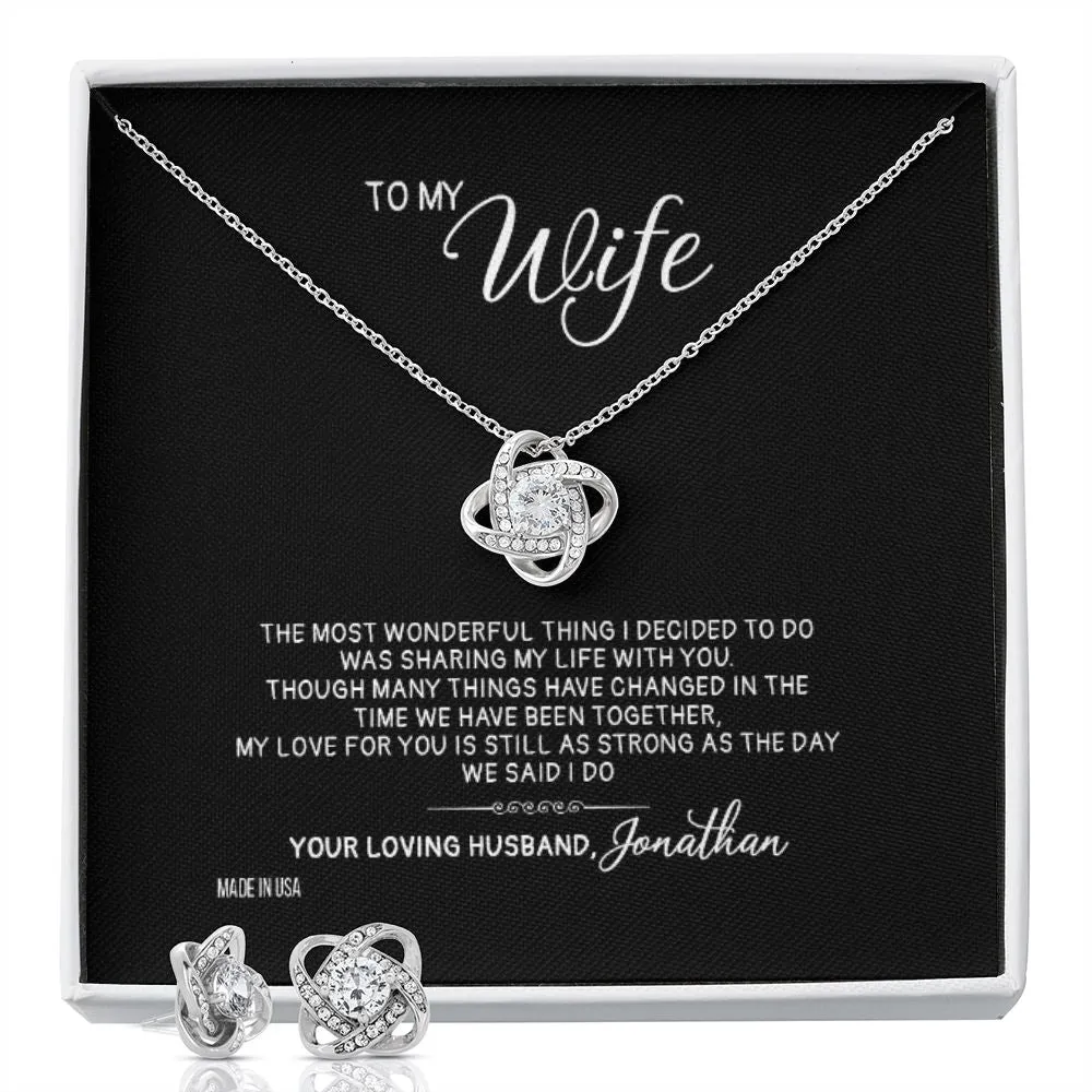 Custom Name To My Wonderful Wife 14k White Gold Pendant Chain Necklace Jewelry Gift for Girlfriend Wife Fiancee Woman Mother day