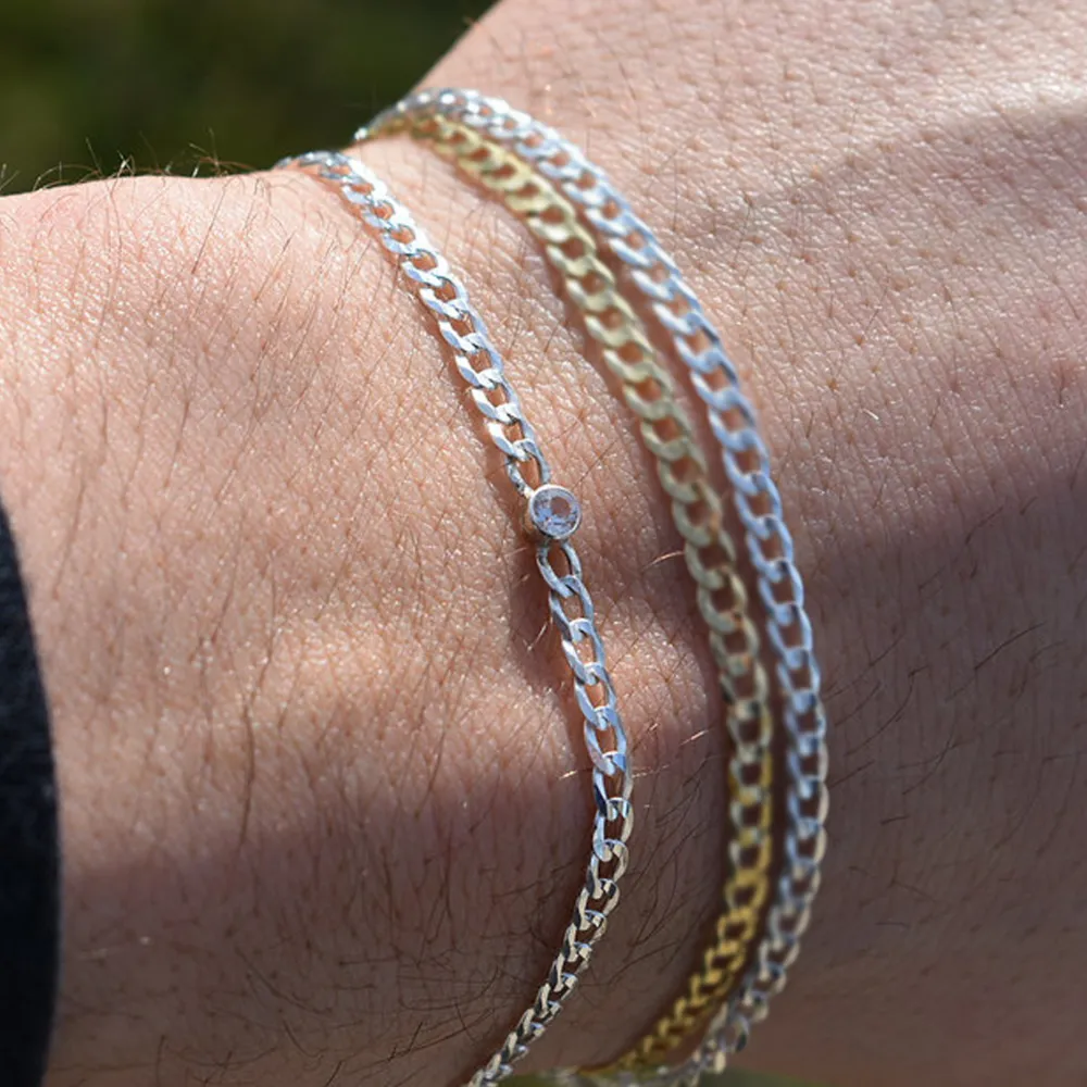 Custom Silver Mini Cuban Bracelets