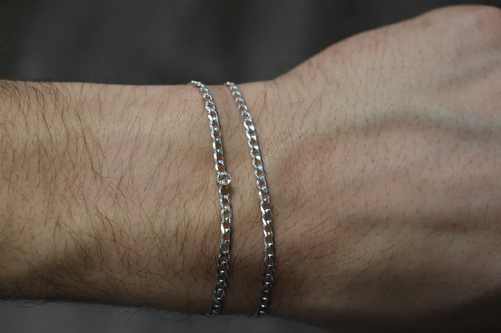 Custom Silver Mini Cuban Bracelets