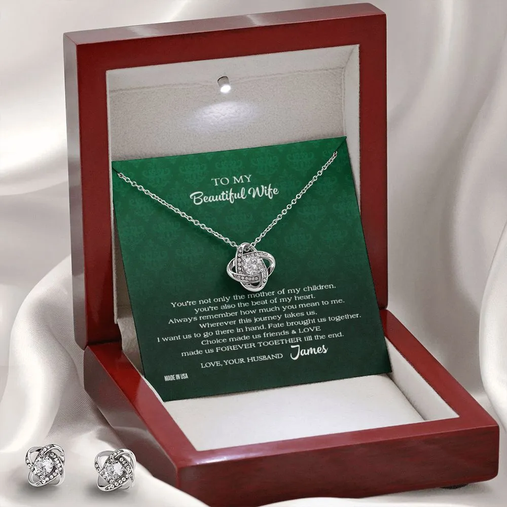 Custom To My Beautiful Wife Always Remember 14k White Gold Pendant Necklace Jewelry Gift For Wife Mother day