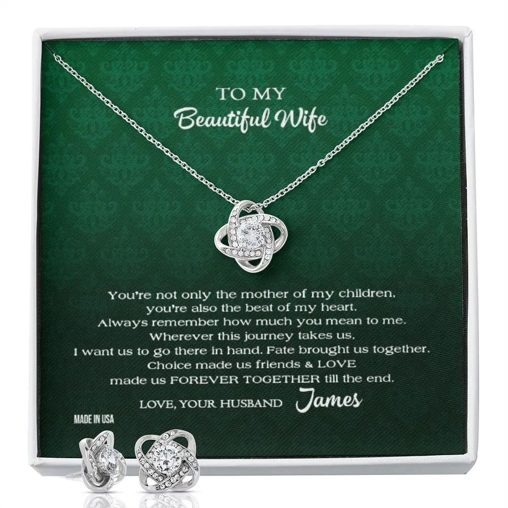 Custom To My Beautiful Wife Always Remember 14k White Gold Pendant Necklace Jewelry Gift For Wife Mother day