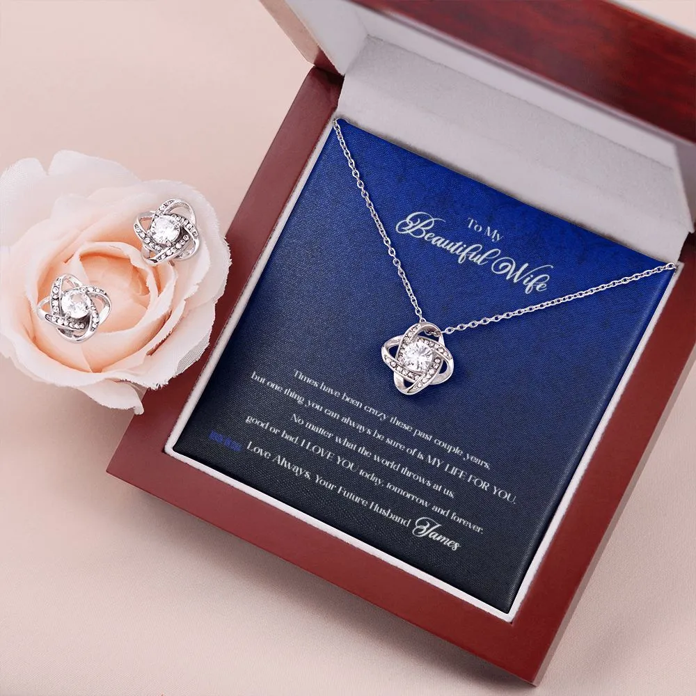 Custom To My Beautiful Wife Times Have Been Crazy 14k White Gold Pendant Necklace Jewelry Gift For Wife Mother day