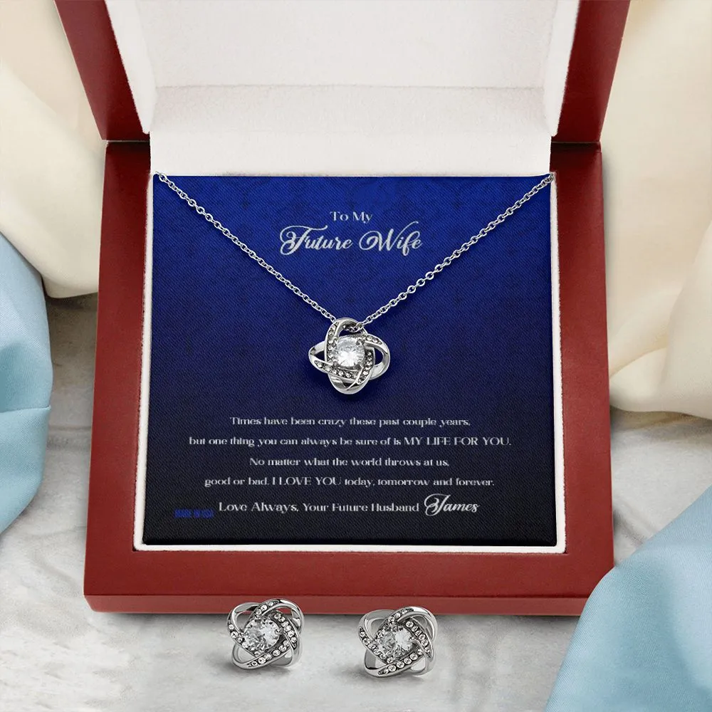 Custom To My Future Wife My Life For You 14k White Gold Pendant Necklace Jewelry Gift For Wife Mother day