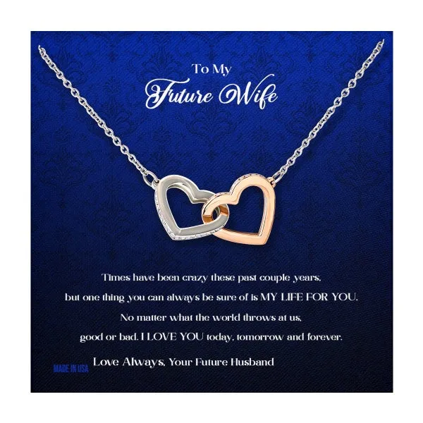 Custom To My Future Wife My Life For You 14k White Gold Pendant Necklace Jewelry Gift For Wife Mother day