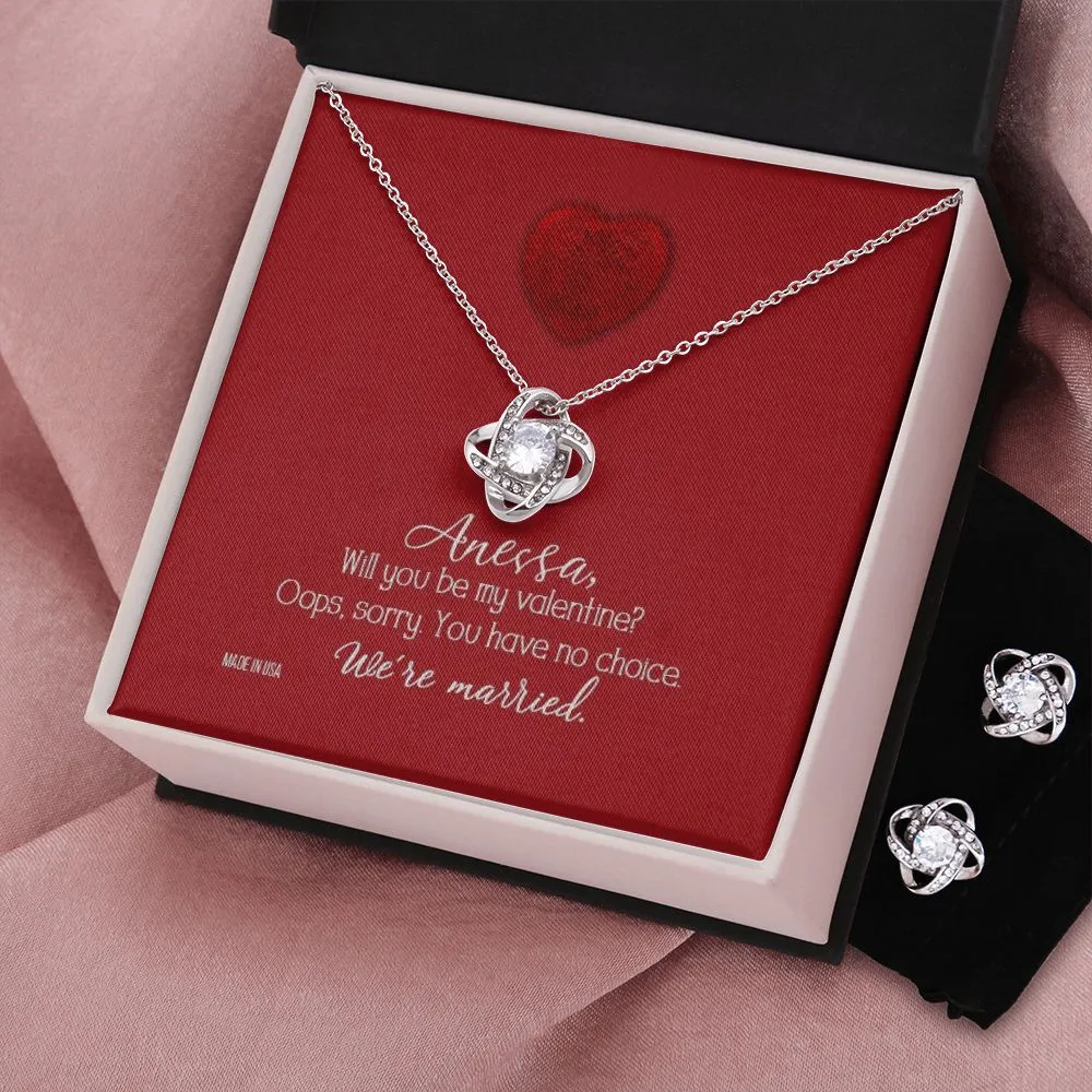 Custom To My Girl Friend Will You Be My Valentine 14k White Gold Pendant Chain Necklace Jewelry Gift for Girlfriend Wife Fiancee Woman Girl