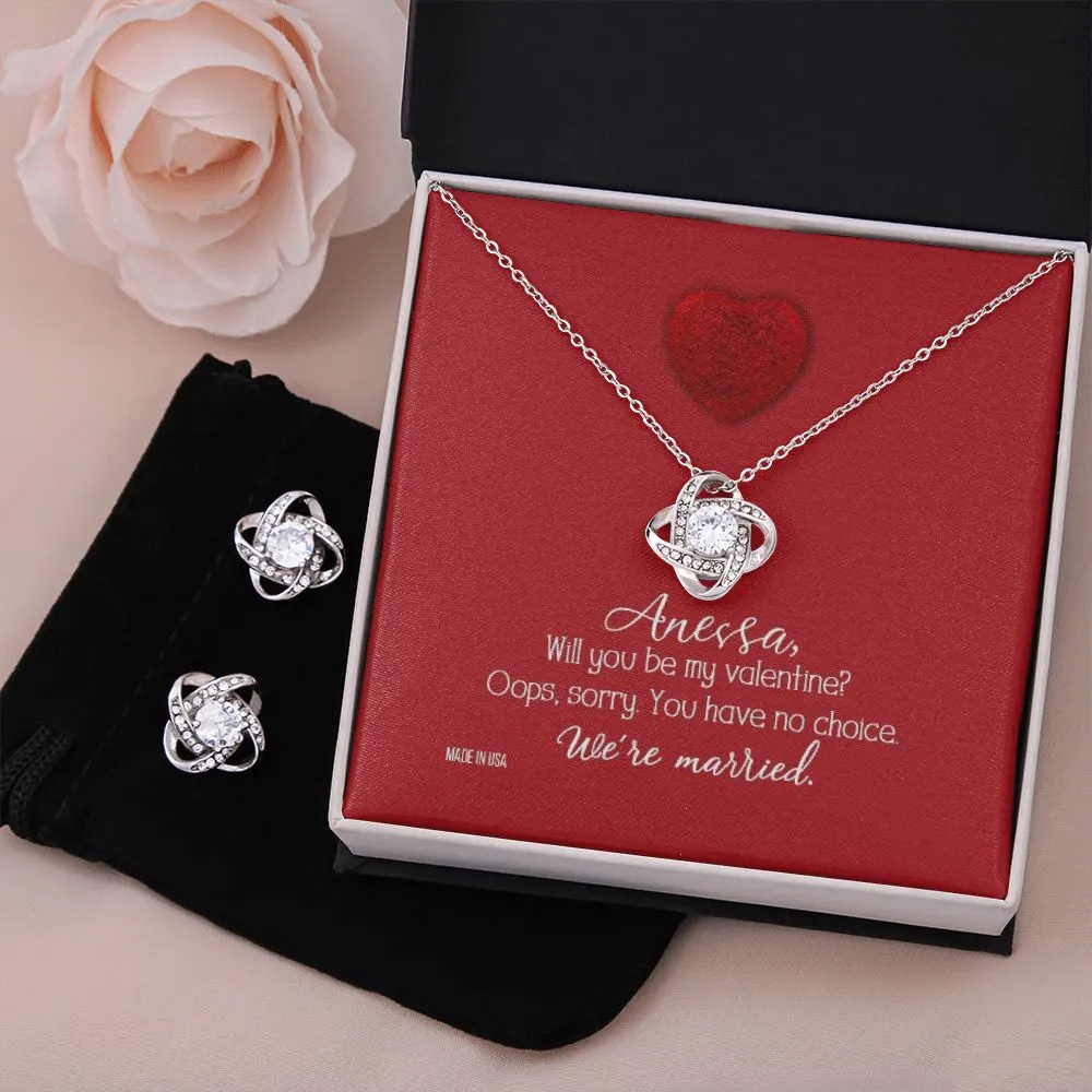 Custom To My Girl Friend Will You Be My Valentine 14k White Gold Pendant Chain Necklace Jewelry Gift for Girlfriend Wife Fiancee Woman Girl