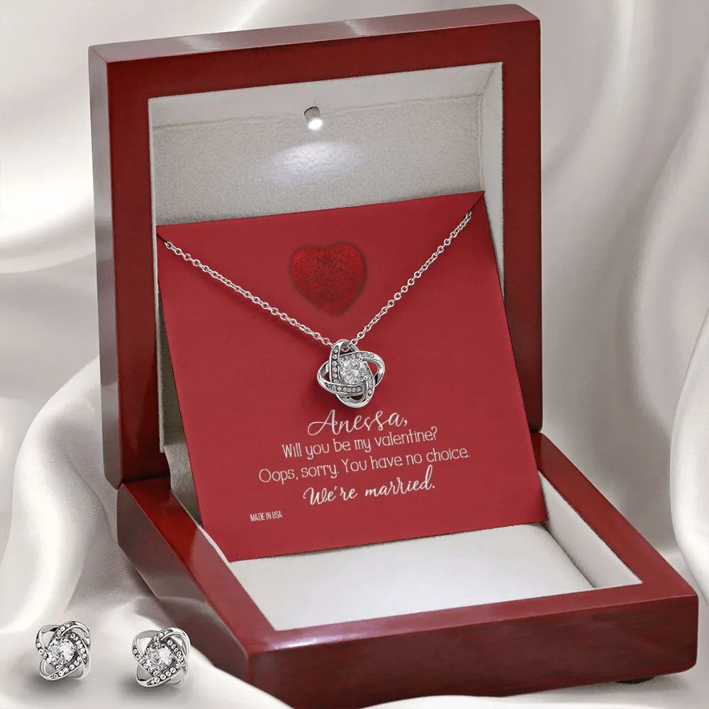 Custom To My Girl Friend Will You Be My Valentine 14k White Gold Pendant Chain Necklace Jewelry Gift for Girlfriend Wife Fiancee Woman Girl