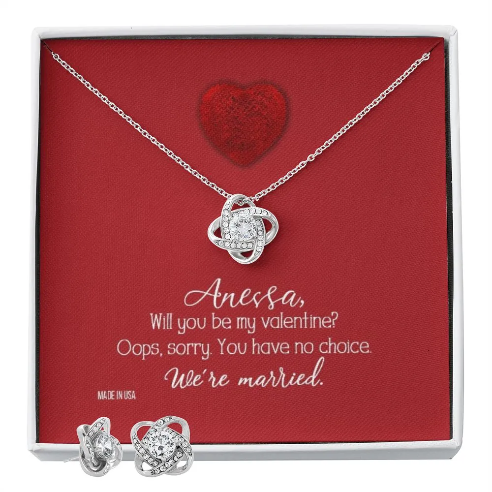Custom To My Girl Friend Will You Be My Valentine 14k White Gold Pendant Chain Necklace Jewelry Gift for Girlfriend Wife Fiancee Woman Girl