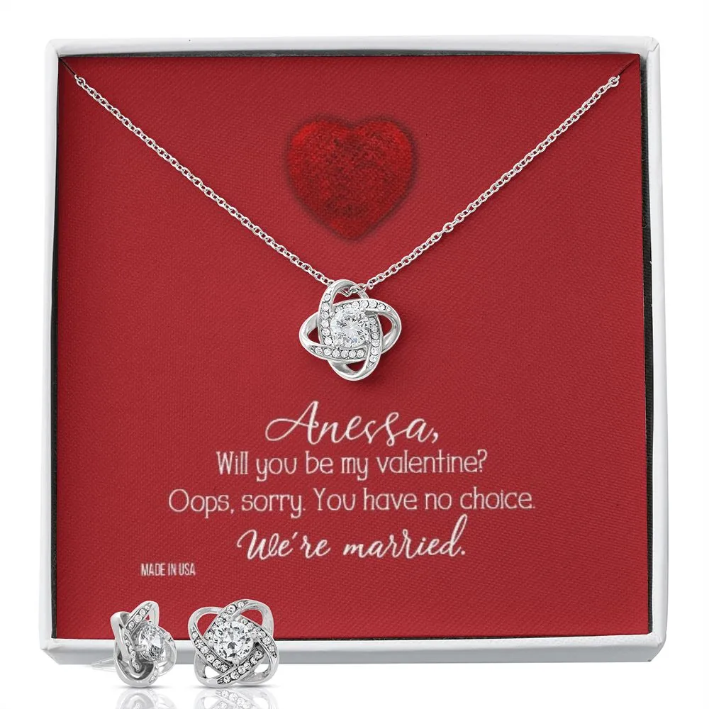 Custom To My Girl Friend Will You Be My Valentine 14k White Gold Pendant Chain Necklace Jewelry Gift for Girlfriend Wife Fiancee Woman Girl