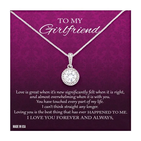 Custom To My Girlfriend I Love You 14k White Gold Pendant Necklace Jewelry Gift For Girlfriend Mother day