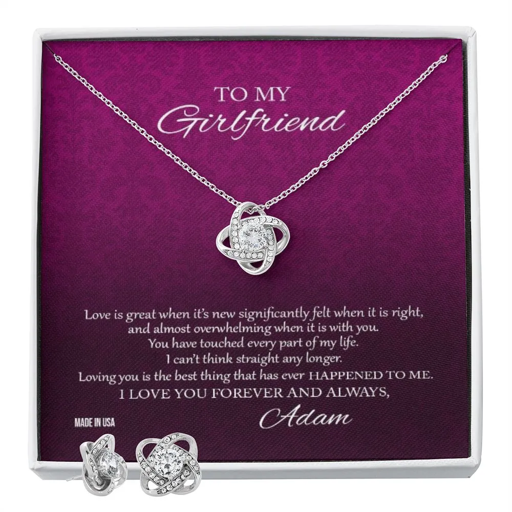 Custom To My Girlfriend I Love You 14k White Gold Pendant Necklace Jewelry Gift For Girlfriend Mother day