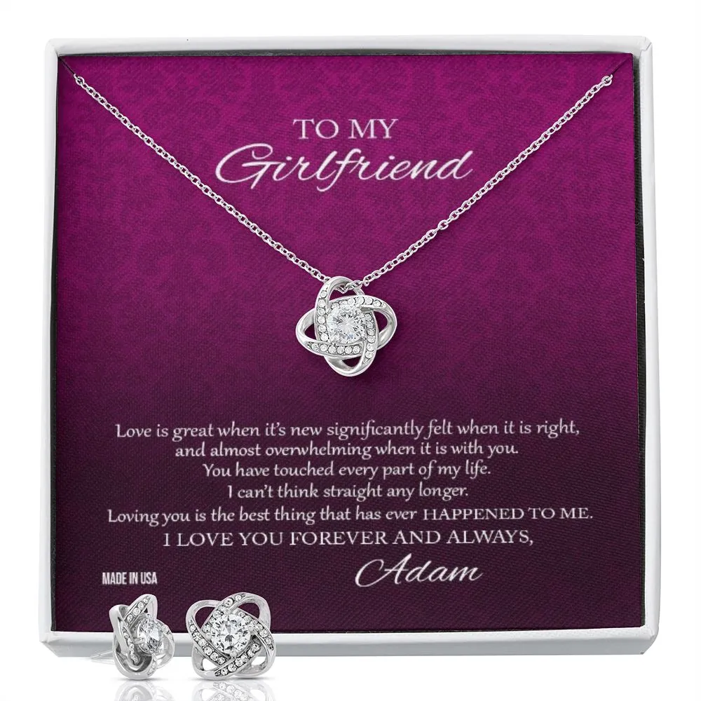 Custom To My Girlfriend I Love You 14k White Gold Pendant Necklace Jewelry Gift For Girlfriend Mother day