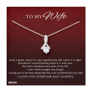Custom To My Wife Love Is Great 14k White Gold Pendant Necklace Jewelry Gift For Wife Mother day