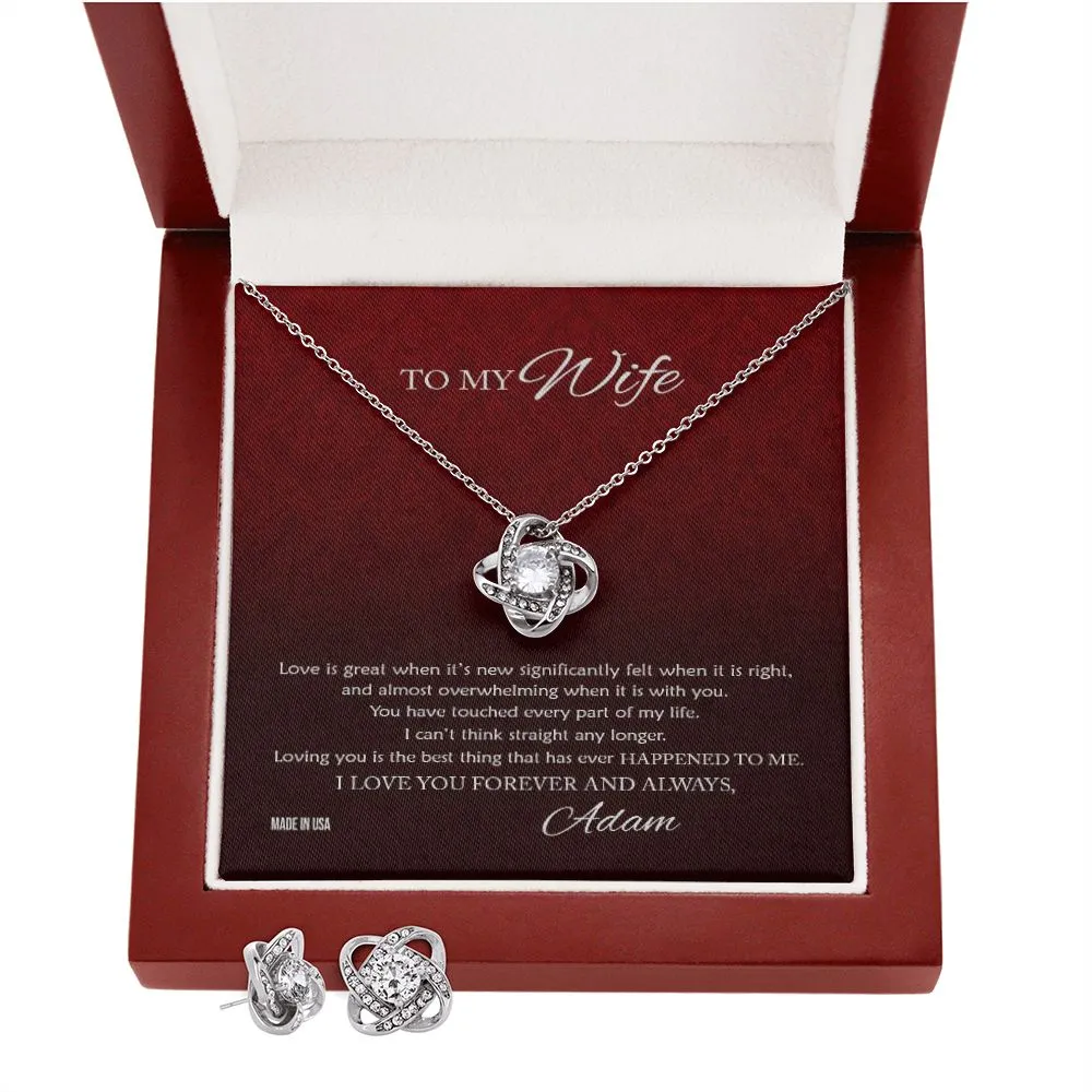 Custom To My Wife Love Is Great 14k White Gold Pendant Necklace Jewelry Gift For Wife Mother day