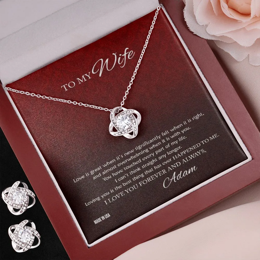 Custom To My Wife Love Is Great 14k White Gold Pendant Necklace Jewelry Gift For Wife Mother day