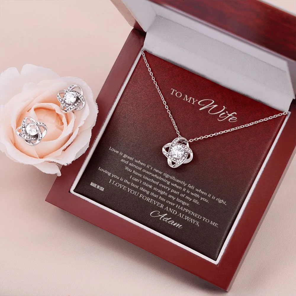 Custom To My Wife Love Is Great 14k White Gold Pendant Necklace Jewelry Gift For Wife Mother day
