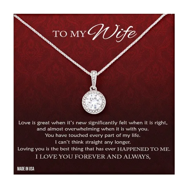 Custom To My Wife Love Is Great 14k White Gold Pendant Necklace Jewelry Gift For Wife Mother day