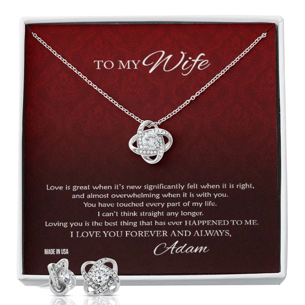 Custom To My Wife Love Is Great 14k White Gold Pendant Necklace Jewelry Gift For Wife Mother day
