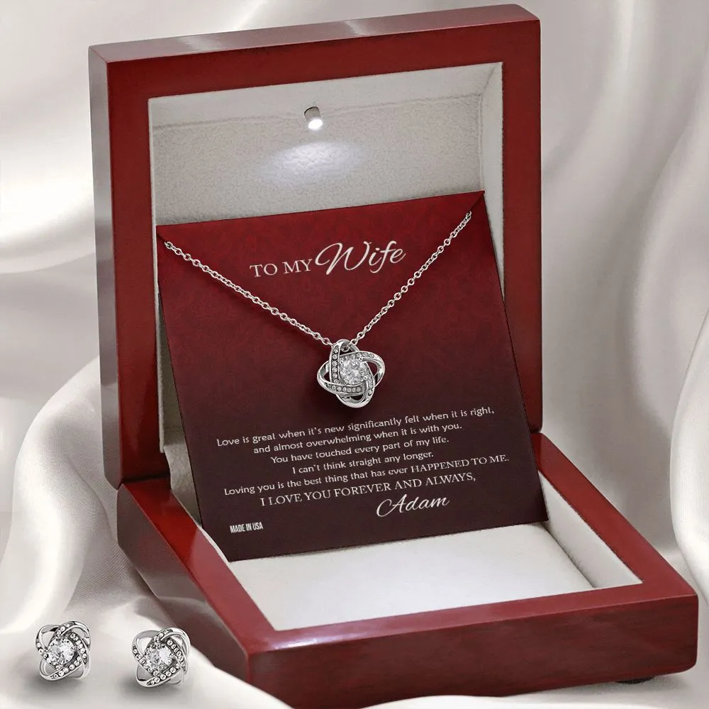 Custom To My Wife Love Is Great 14k White Gold Pendant Necklace Jewelry Gift For Wife Mother day