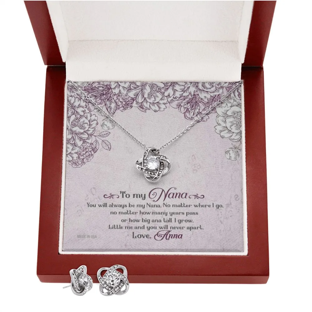 Custom You Will Always Be My Nana Mothers Day Ideas 14k White Gold Interlocking Heart Pendant Necklace Jewelry Gifts For Mom Wife Grandma Auntie
