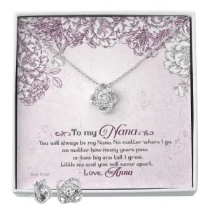 Custom You Will Always Be My Nana Mothers Day Ideas 14k White Gold Interlocking Heart Pendant Necklace Jewelry Gifts For Mom Wife Grandma Auntie