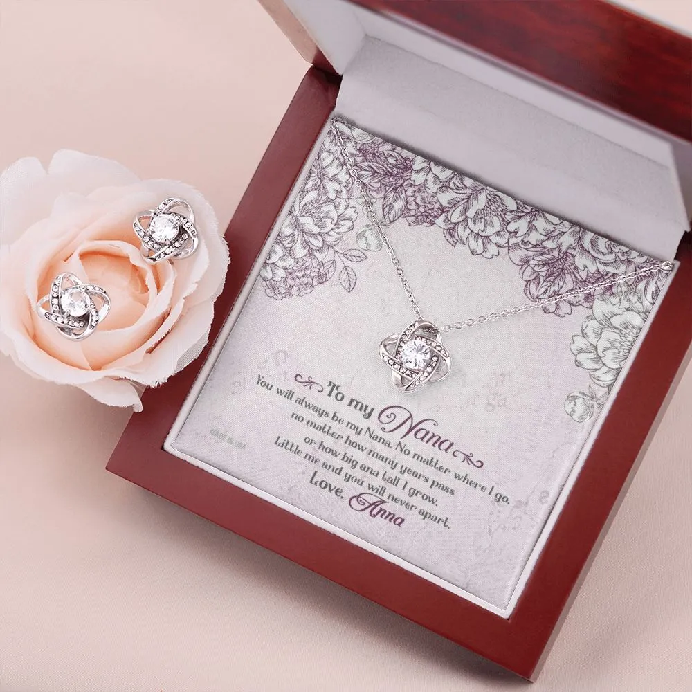 Custom You Will Always Be My Nana Mothers Day Ideas 14k White Gold Interlocking Heart Pendant Necklace Jewelry Gifts For Mom Wife Grandma Auntie