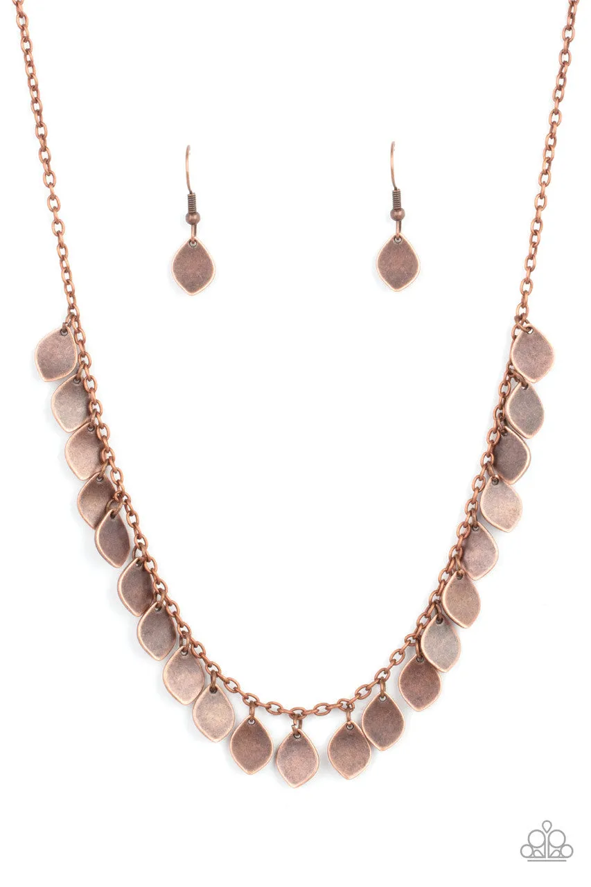 Dainty DISCovery Copper Paparazzi Necklace