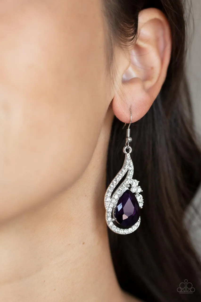 Dancefloor Diva Purple Paparazzi Earrings