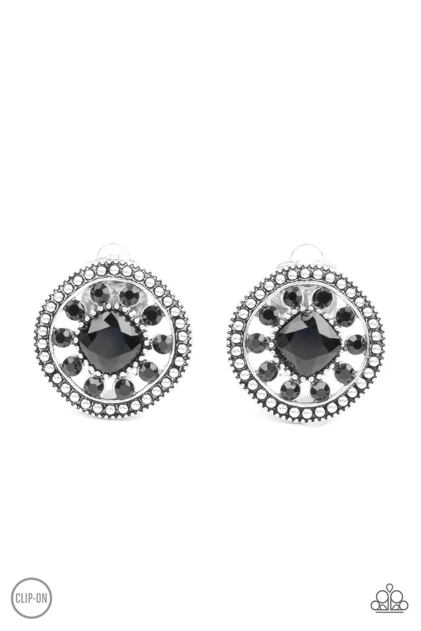 Dazzling Definition Black Paparazzi Clip-On Earrings