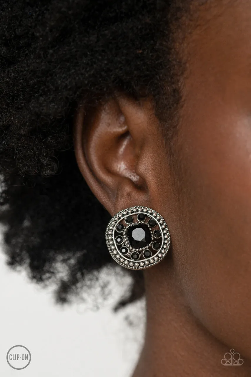 Dazzling Definition Black Paparazzi Clip-On Earrings