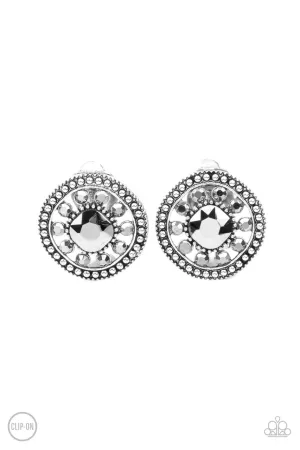 Dazzling Definition Silver Paparazzi Clip-On Earrings