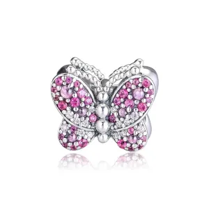 Dazzling Pink Butterfly Charm