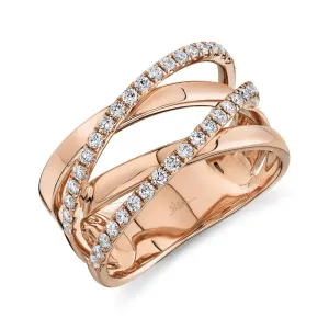 Diamond Cross-Over Ring