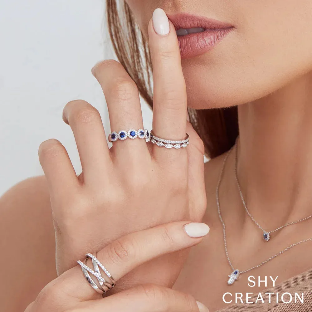 Diamond Cross-Over Ring