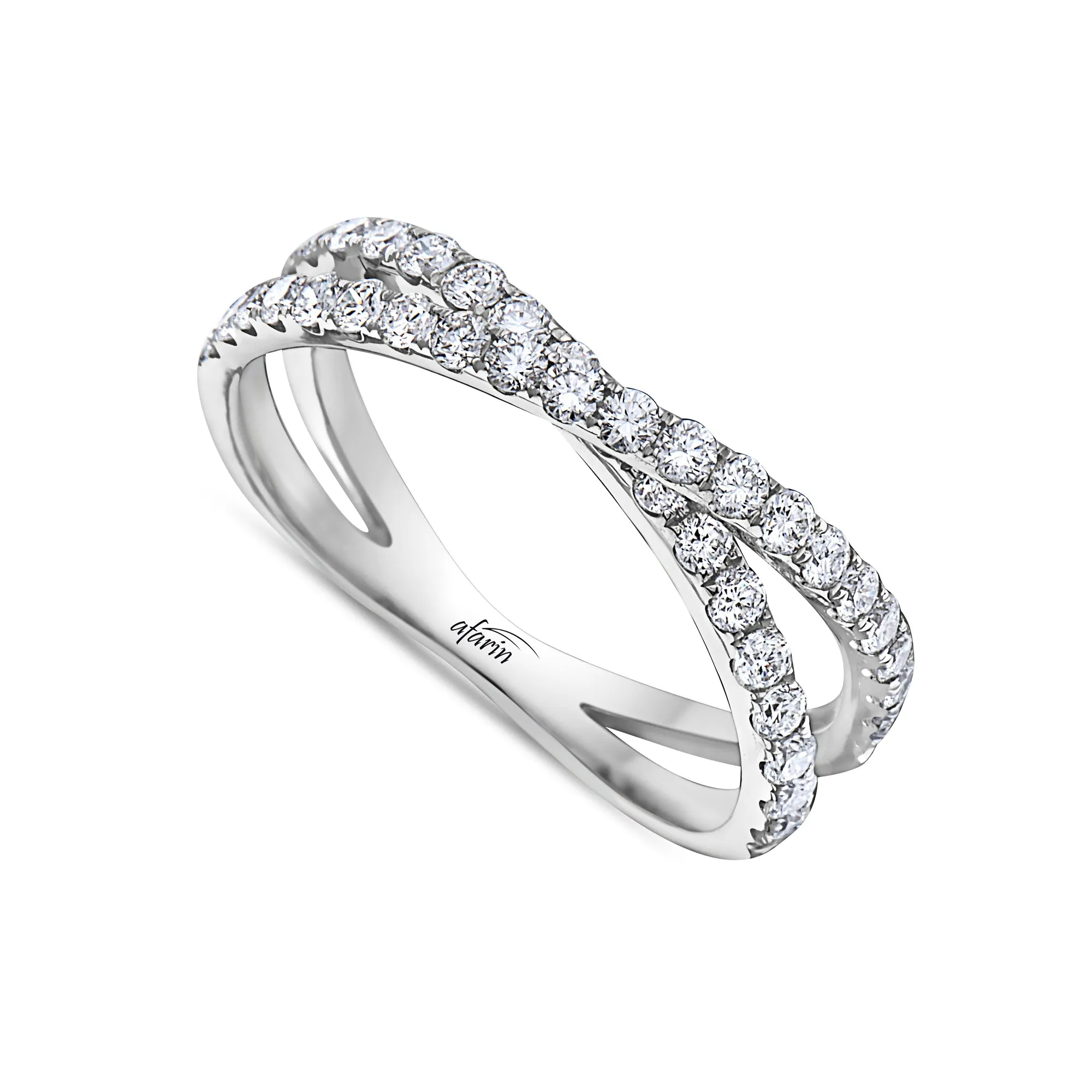 Diamond Cross Over Twist Ring