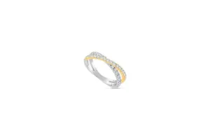 Diamond Cross Over Twist Ring
