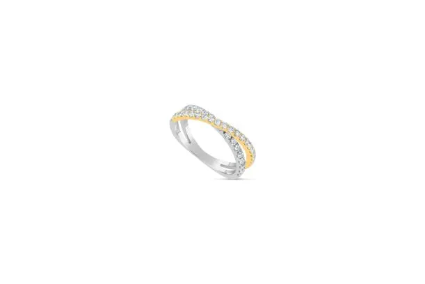 Diamond Cross Over Twist Ring