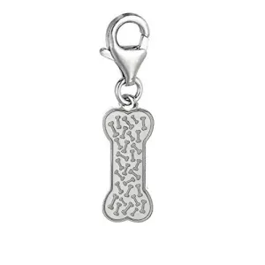 Dog Bone Clip On Charm Pendant for European Charm Jewelry w/ Lobster Clasp
