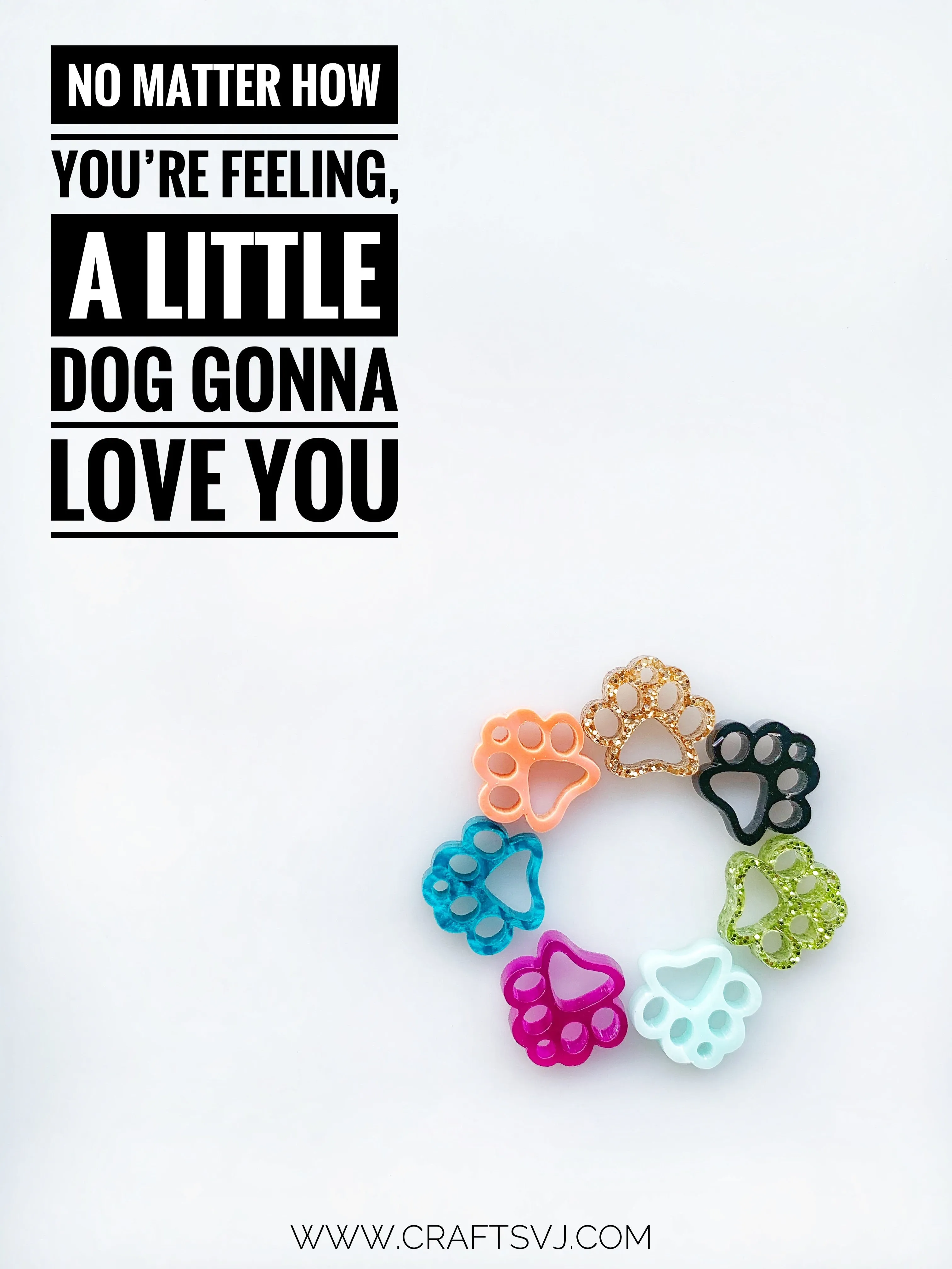 Dog Paw Charms / 10 Pieces, 15mm