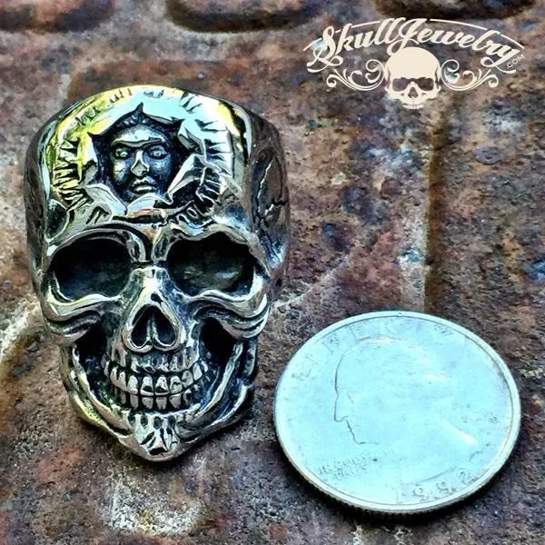 Don't You Forget About Me - Stainless Steel Skull Ring with Inner Face (#106)