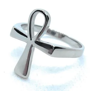 Egyptian Hieroglyph “Anch” Christian Cross Ring (#696)