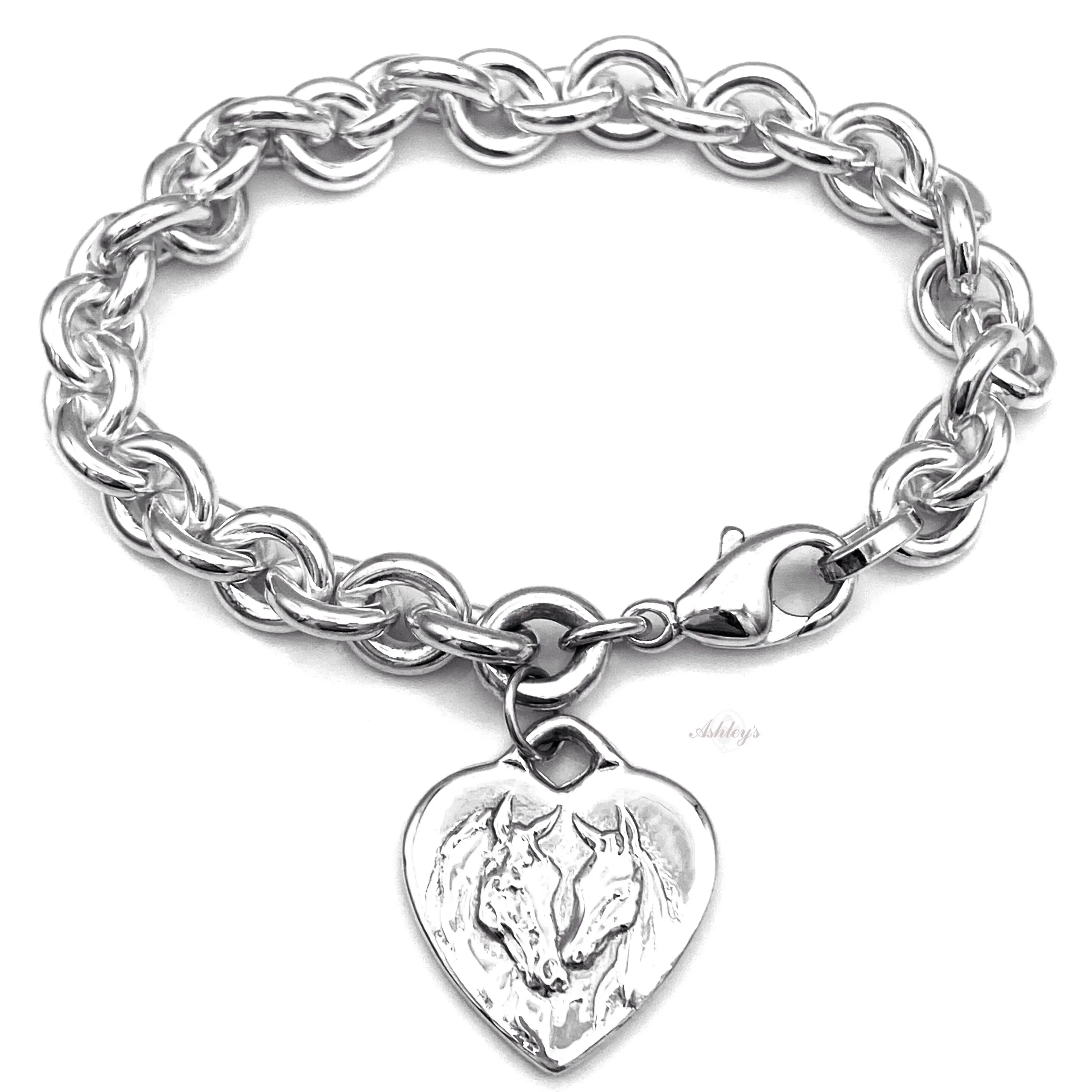 EPM Heart Charm Bracelet, Sterling Silver