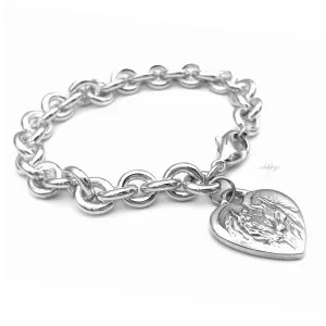 EPM Heart Charm Bracelet, Sterling Silver