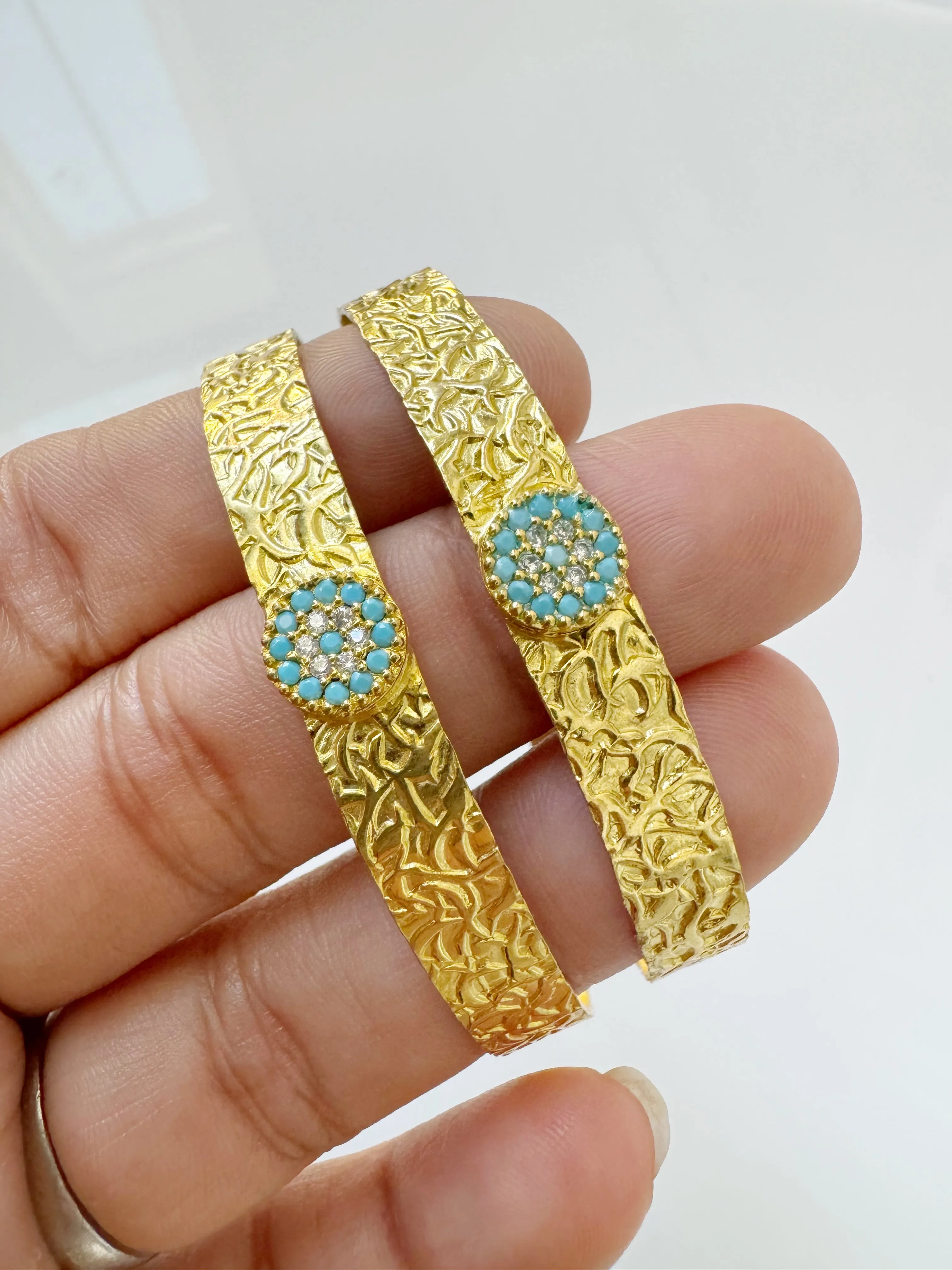 Evil Eye Turquoise Crystal Gold Vintage Bazaar Bracelets