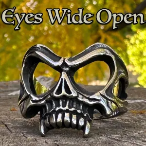 Eyes Wide Open Skull Ring (#718)
