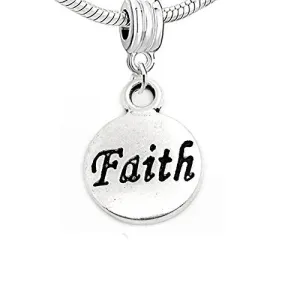 Faith Bead for European Snake Chain Charm Bracelet